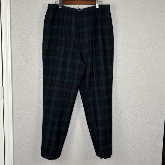 Vtg 90s Talbots Pants Womens Tartan Plaid High Waist Dark Academia Size 14 - Picture 3 of 5